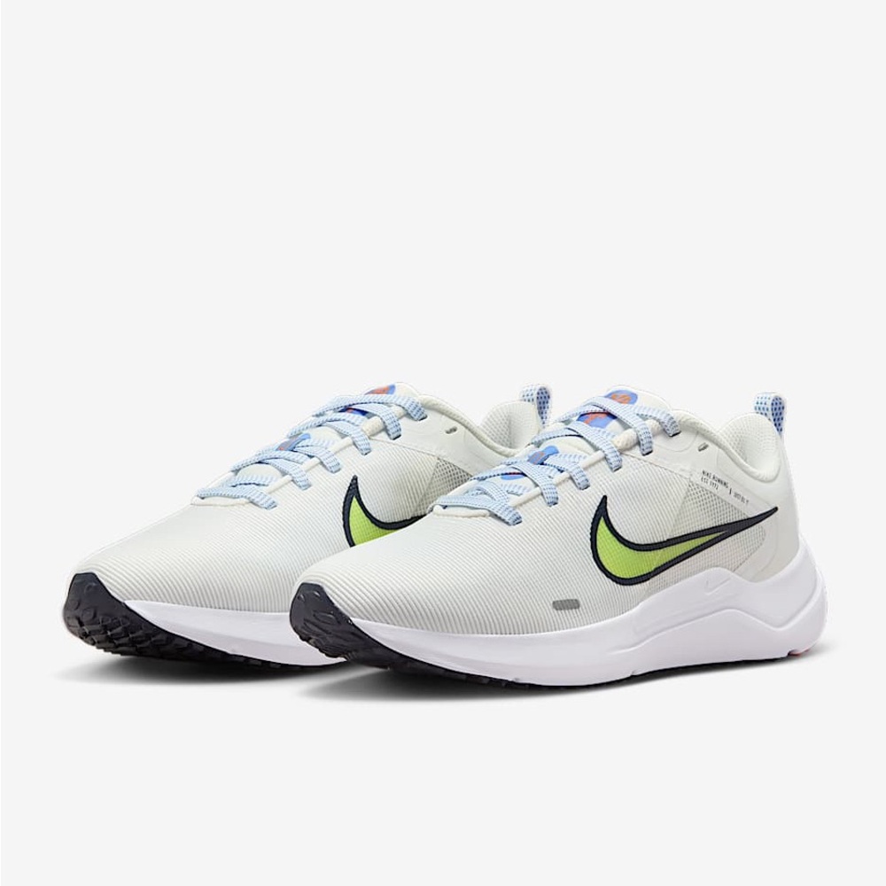 Brand New Nike Downshifter 12 Running Sneakers in White and Lime